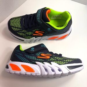 SKECHERS Flex Glow Elite Light Up Hook & Loop Sneakers Tennis Shoes Kids Size 2‎